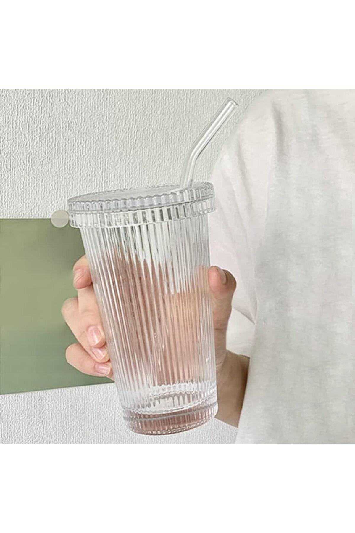 Cam Bardak Pipetli Origami Stil Pintrest Bardağı Fenomen Bardak