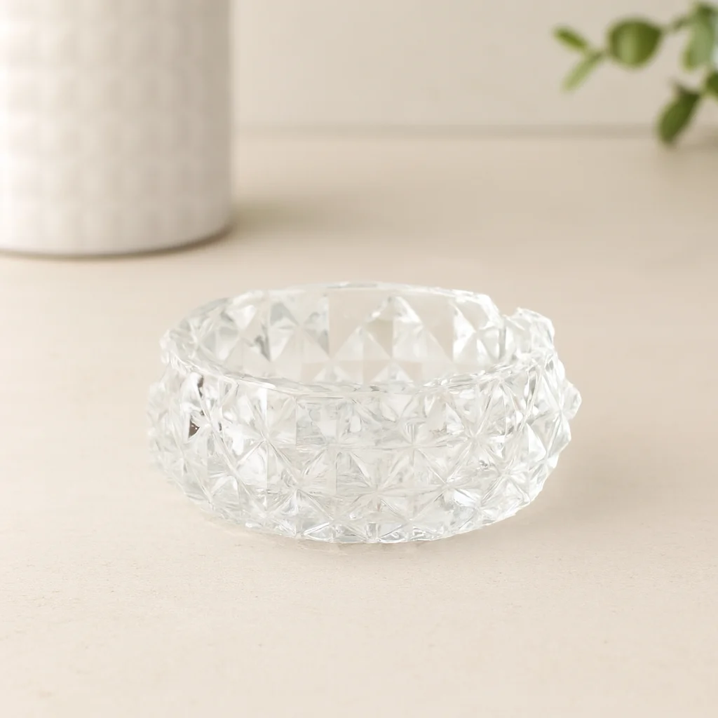 Cam Diamond Kristal Yuvarlak Küllük 11.2 cm Cam Diamond Kristal Yuvarlak Küllük 11.2 cm