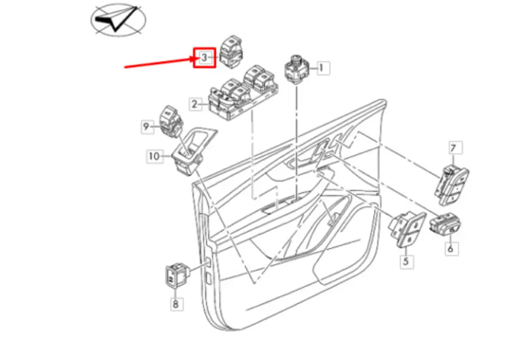 Cam Düğmesi - Tekli (VW Orjina)(4M0959855)(Audi A4 Q7 R8)