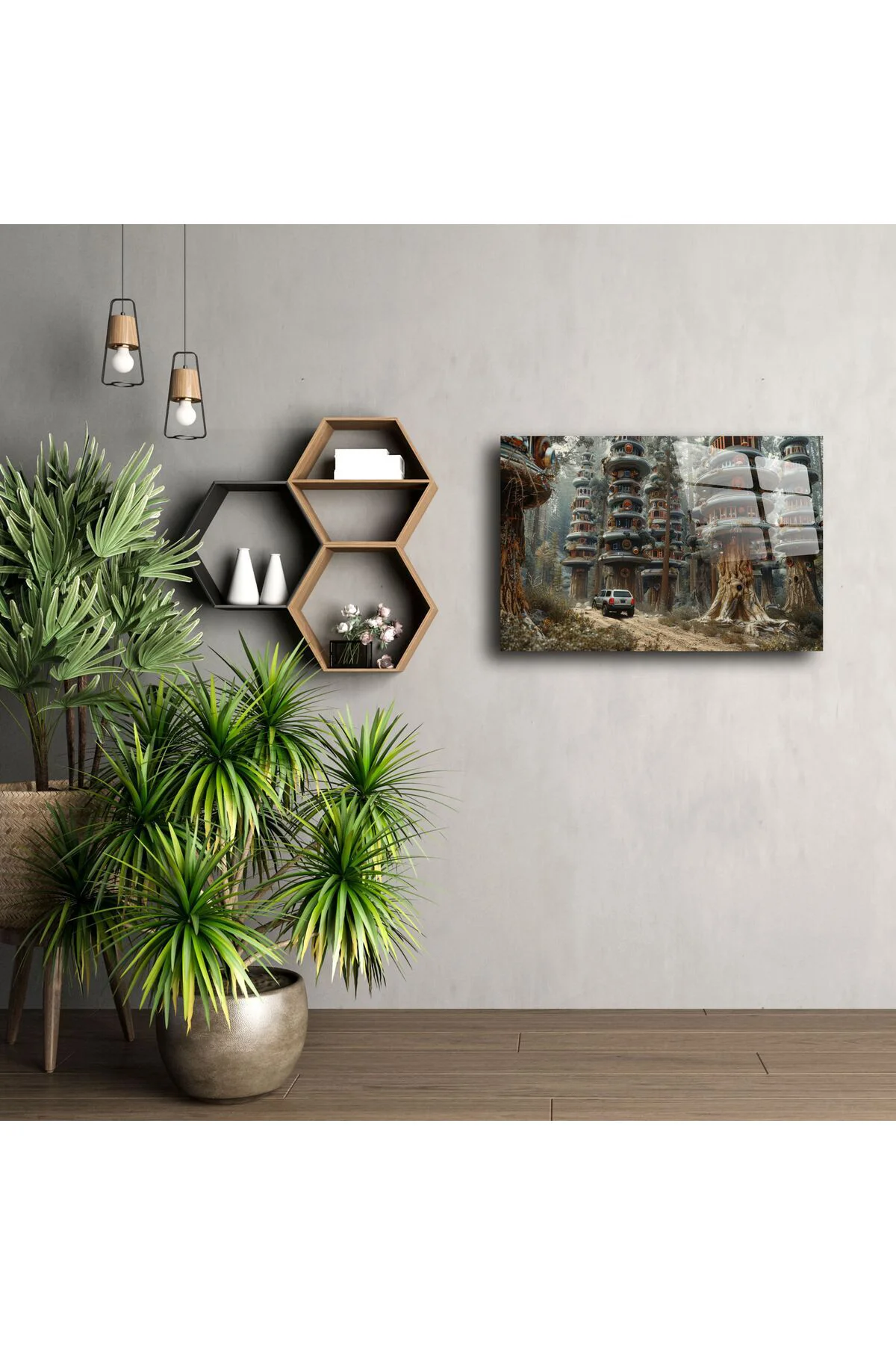 Cam Duvar Sanatı Doğa Temalı Panel Cam Duvar Sanatı Doğa Temalı Panel