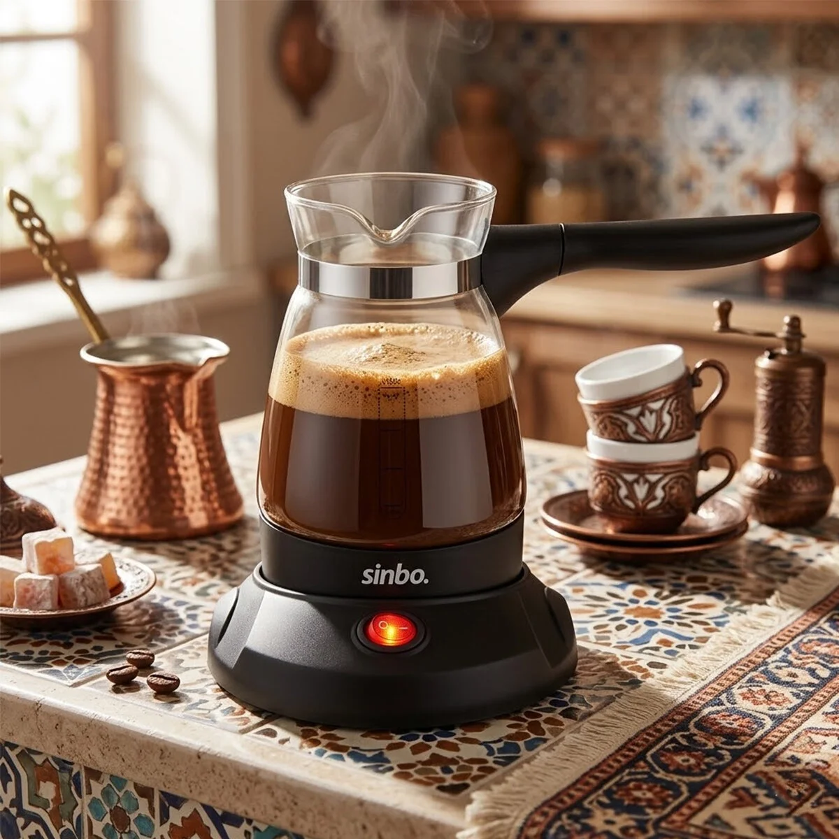 Cam Elektrikli Cezve Türk Kahve Makinesi - 5fincan=500ml Kablosuz Kullanım- 360°döner 600w Scm-2981 Bx40 Fiyatı, Yorumları ve Özellikleri