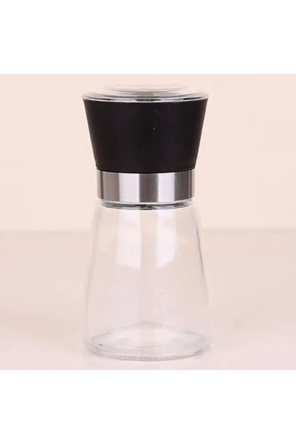 Cam Gövdeli Baharat Öğütücü, Siyah ve Beyaz Renk Seçeneği (Siyah)