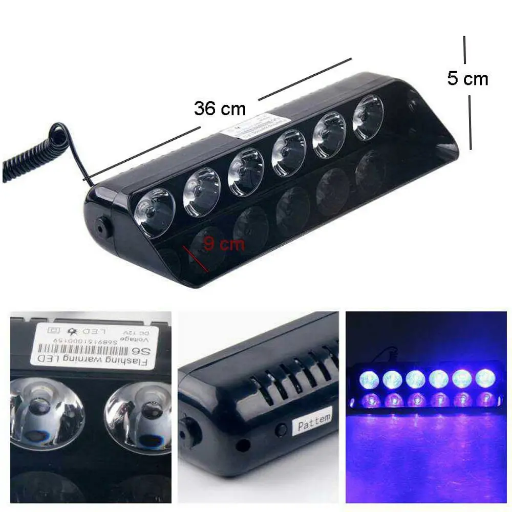 Cam İçi Çakar Lamba Uzaktan Kumandalı 27 Led 27W 12V Kırmızı-Beya