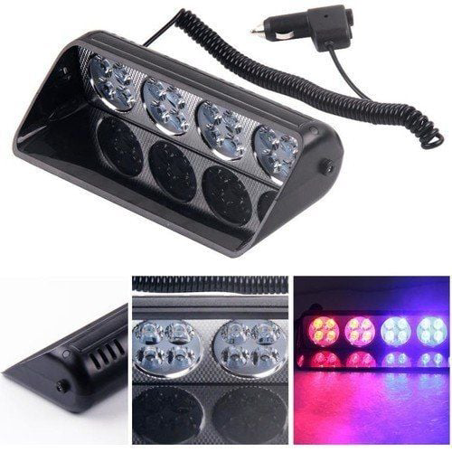 Cam İçi Uyumlu Çakar Lamba Uzaktan Kumandalı 16 LED 24W 12V Kırmı