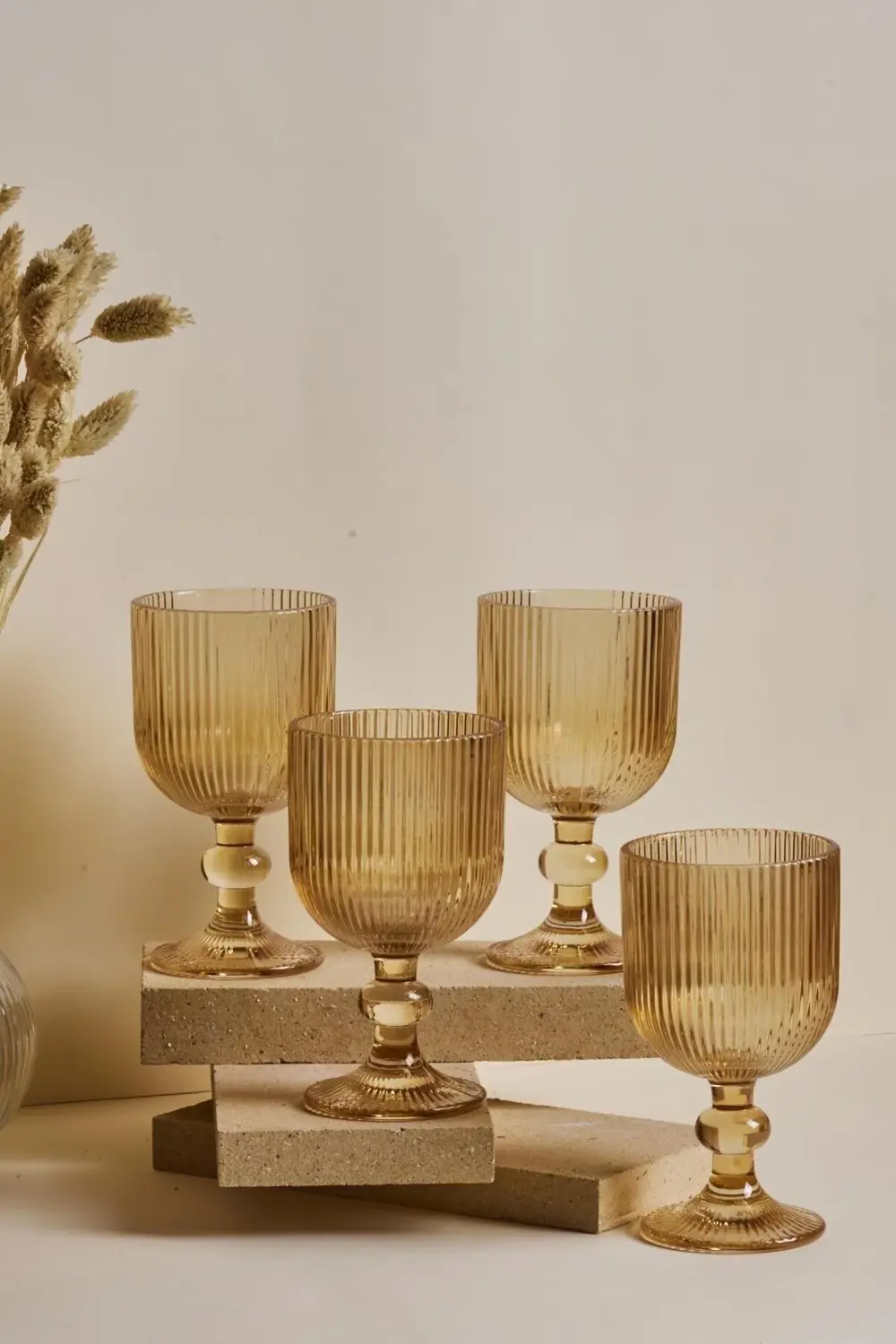 Cam Imola Amber 4'lü Kadeh Takımı 260 ml Kırmızı Şarap Kadehi 250