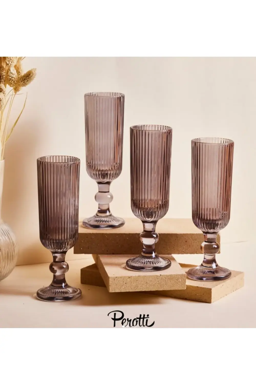 Cam Imola Fume 4'lü Uzun Kadeh Takımı 160 ml Beyaz Şarap Kadehi 4