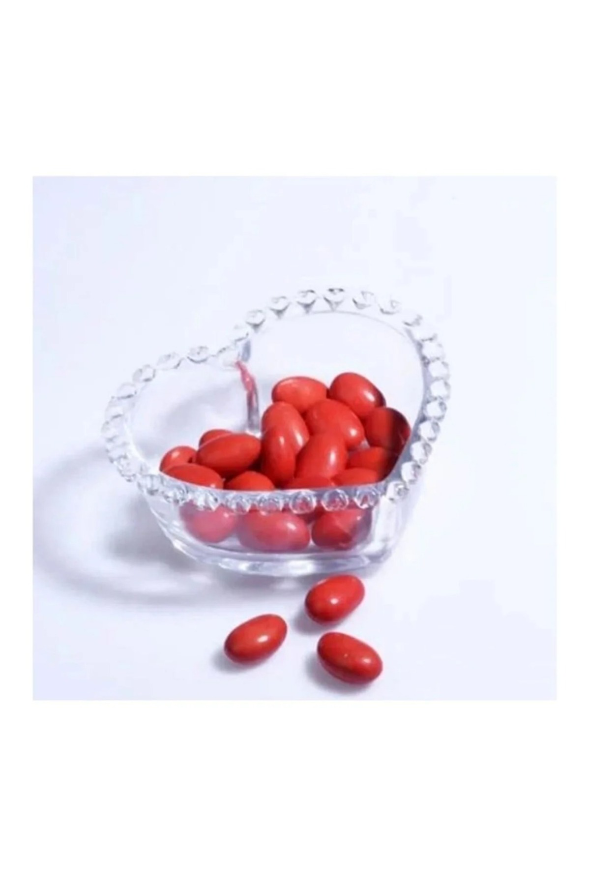 Elif Aksesuar Cam Kalp Sunumluk Çerezlik