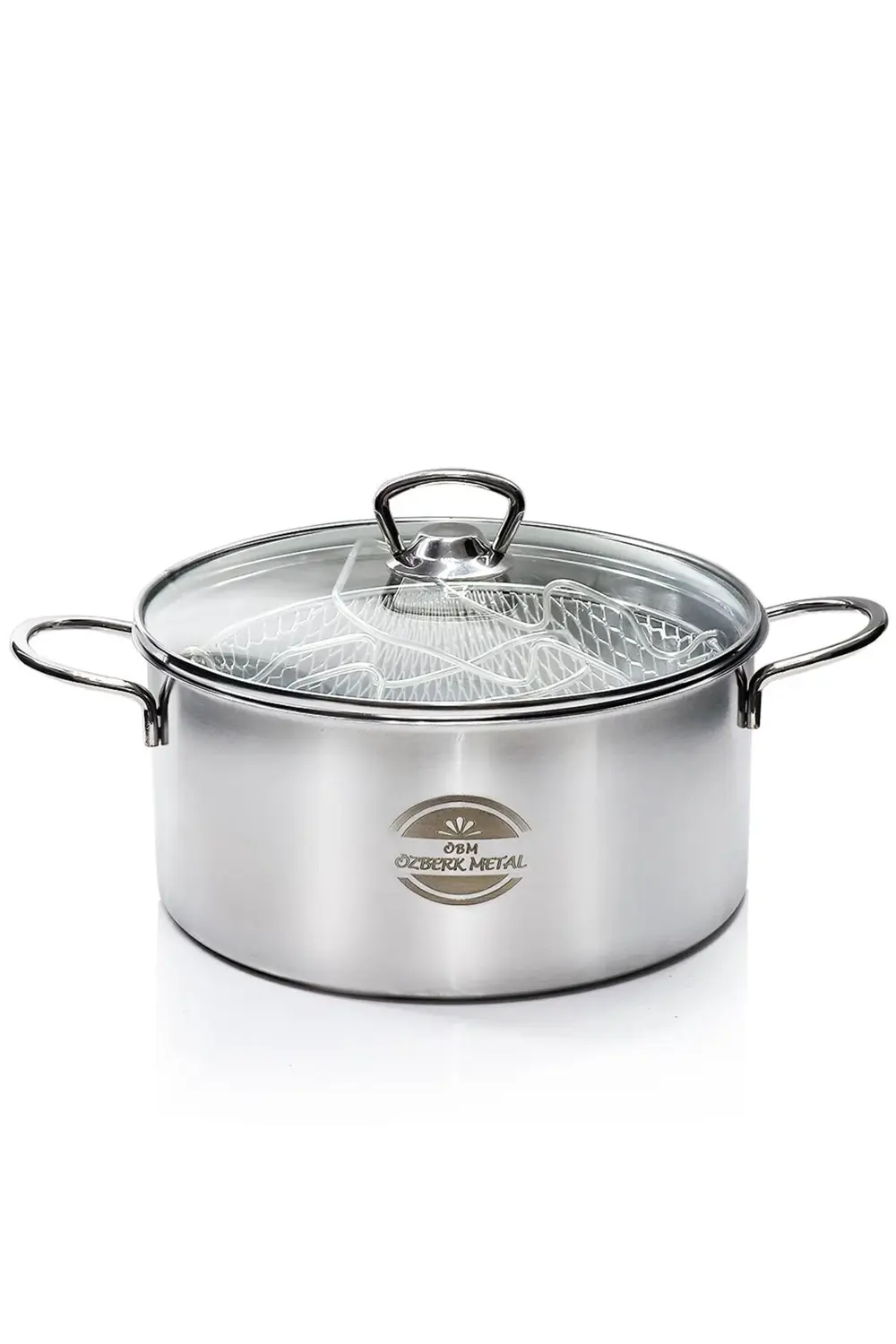 Cam Kapaklı 3 Parça Çelik Kızartma Tenceresi