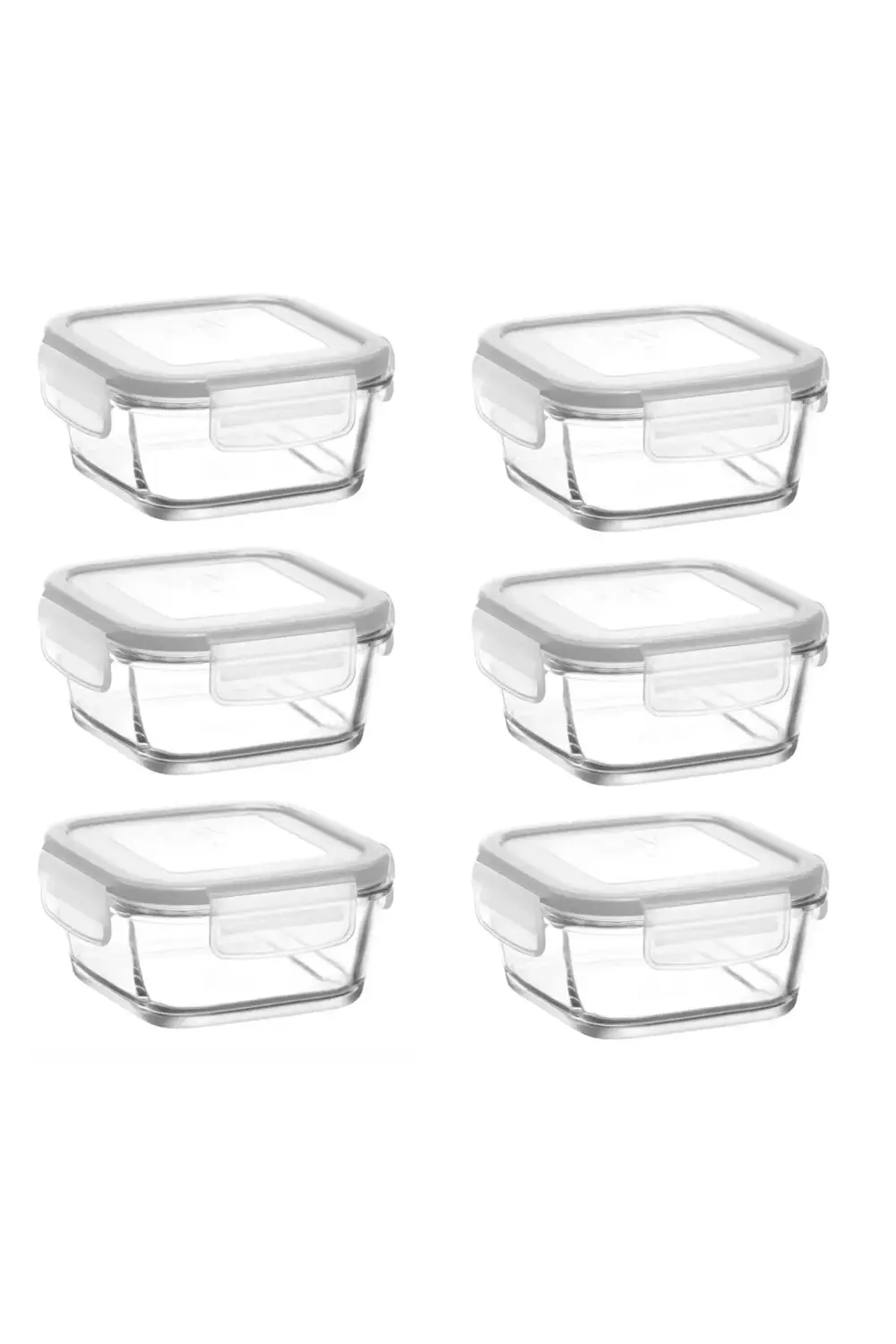 Lav Cam Kilitli Saklama Kabı 6'Lı Set Kahvaltılık Frs227 Beyaz