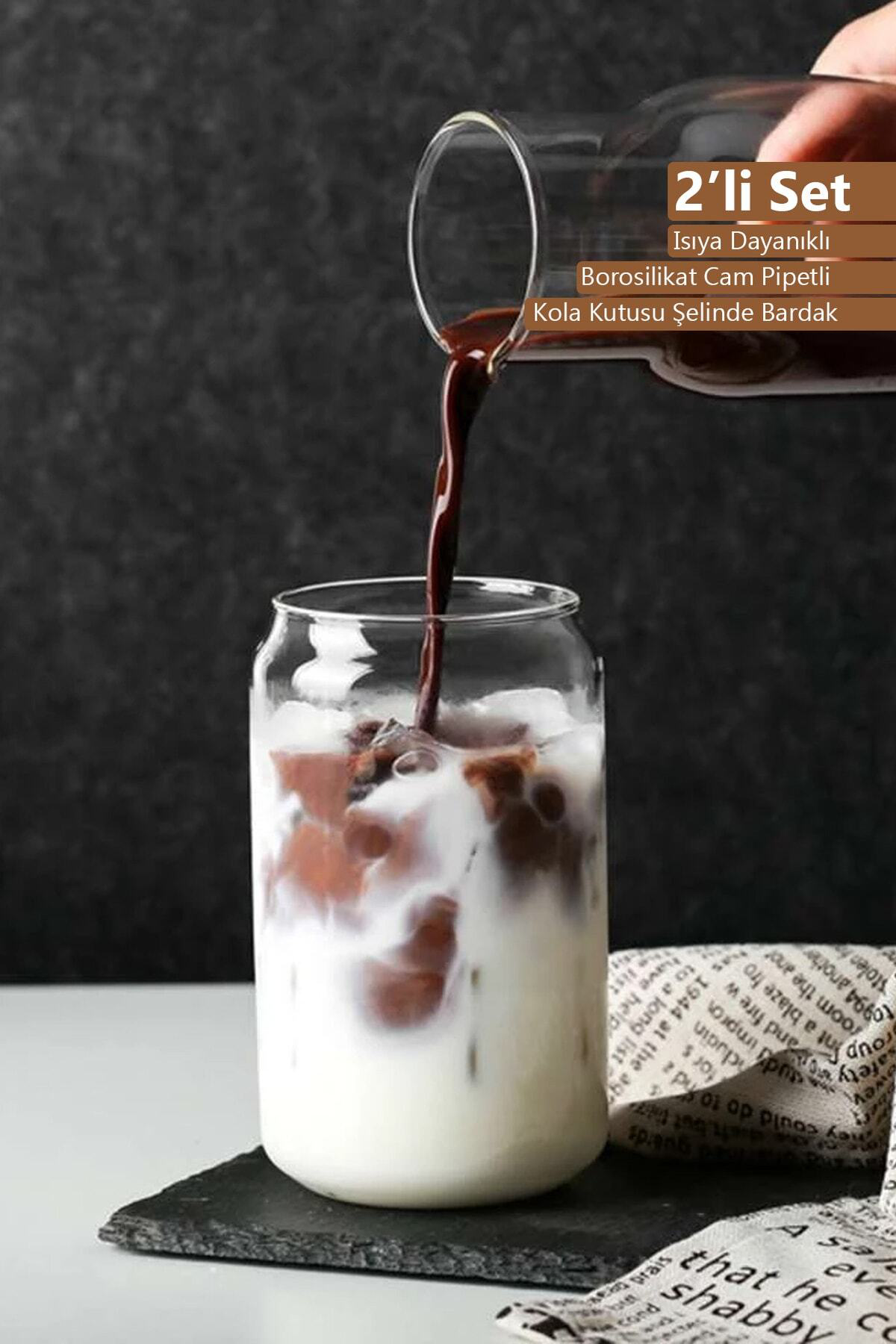 Krd Cam Kola Kutusu Şeklinde Borosilikat Sunum Süt Ve Meyve Suyu Bard