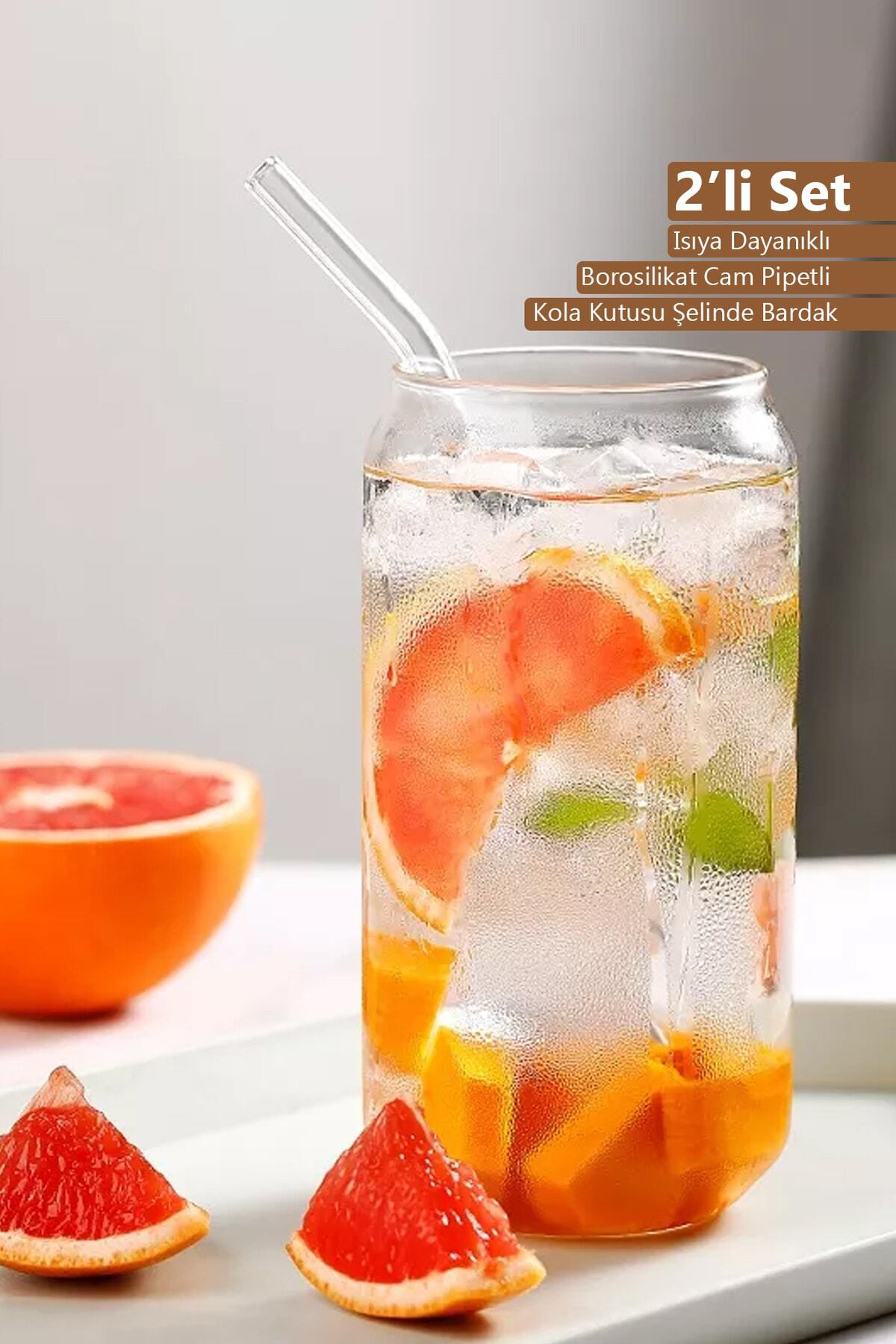 Krd Cam Kola Kutusu Şeklinde Borosilikat Sunum Süt Ve Meyve Suyu Bard