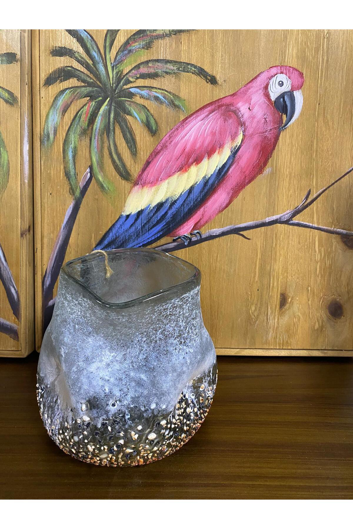 Cam Kumsal Vazo 21*21*18.5 cm