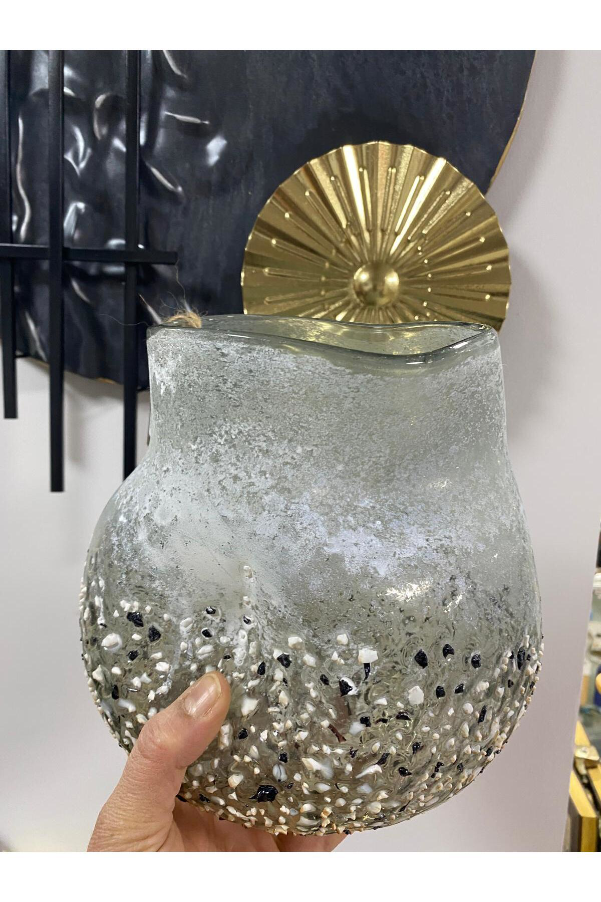 Cam Kumsal Vazo 21*21*18.5 cm