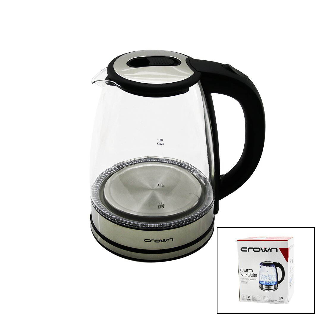 Just Cheap Store Cam - Ledli  Kettle   1.8Lt   1500W   Çelik Taban - Krom Kapak  3