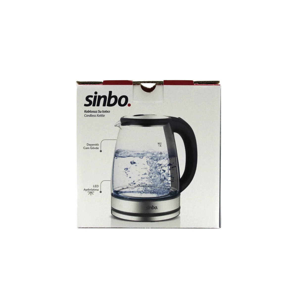 Cam - Ledli Kettle 1.8LT Gizli Rezistans - Kablosuz 360 Derece Gövde 1500W SK-8033 Fiyatı, Yorumları ve Özellikleri