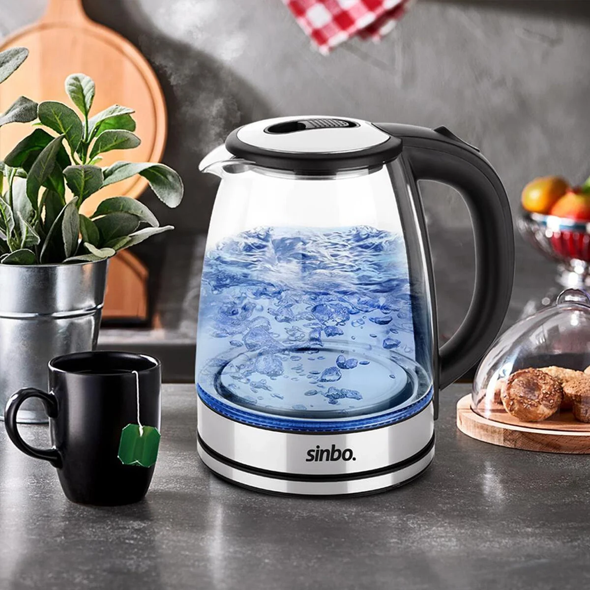 Cam - Ledli Kettle 1.8lt  Gizli Rezistans - Kablosuz 360 Derece Gövde 1500w Sk-8033 Bx40 Fiyatı, Yorumları ve Özellikleri