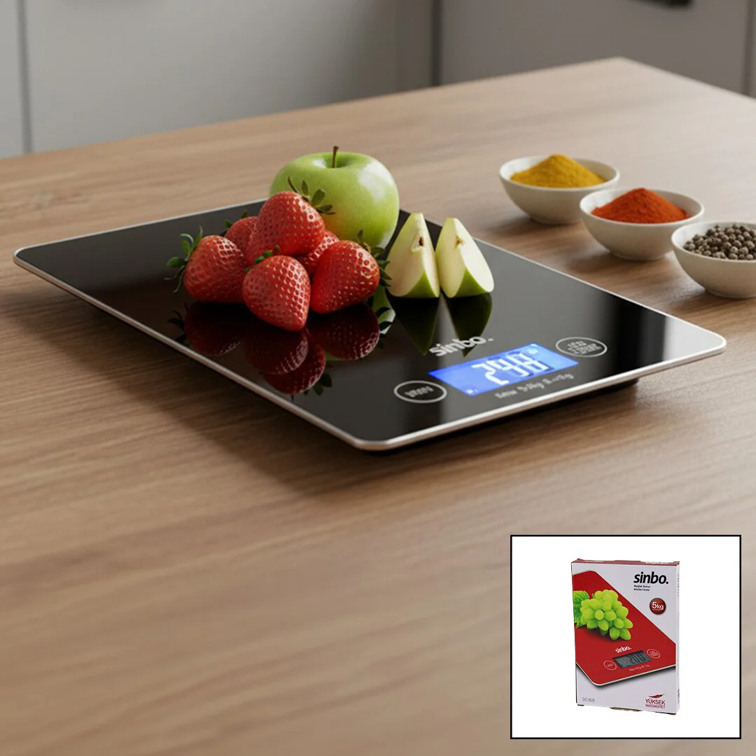 CAM MUTFAK TARTISI TERAZİ LCD EKRAN 5KG/1GR PİLLİ=CR2032 GR/OZ/ML/IB ÖLÇÜM SKS-4526