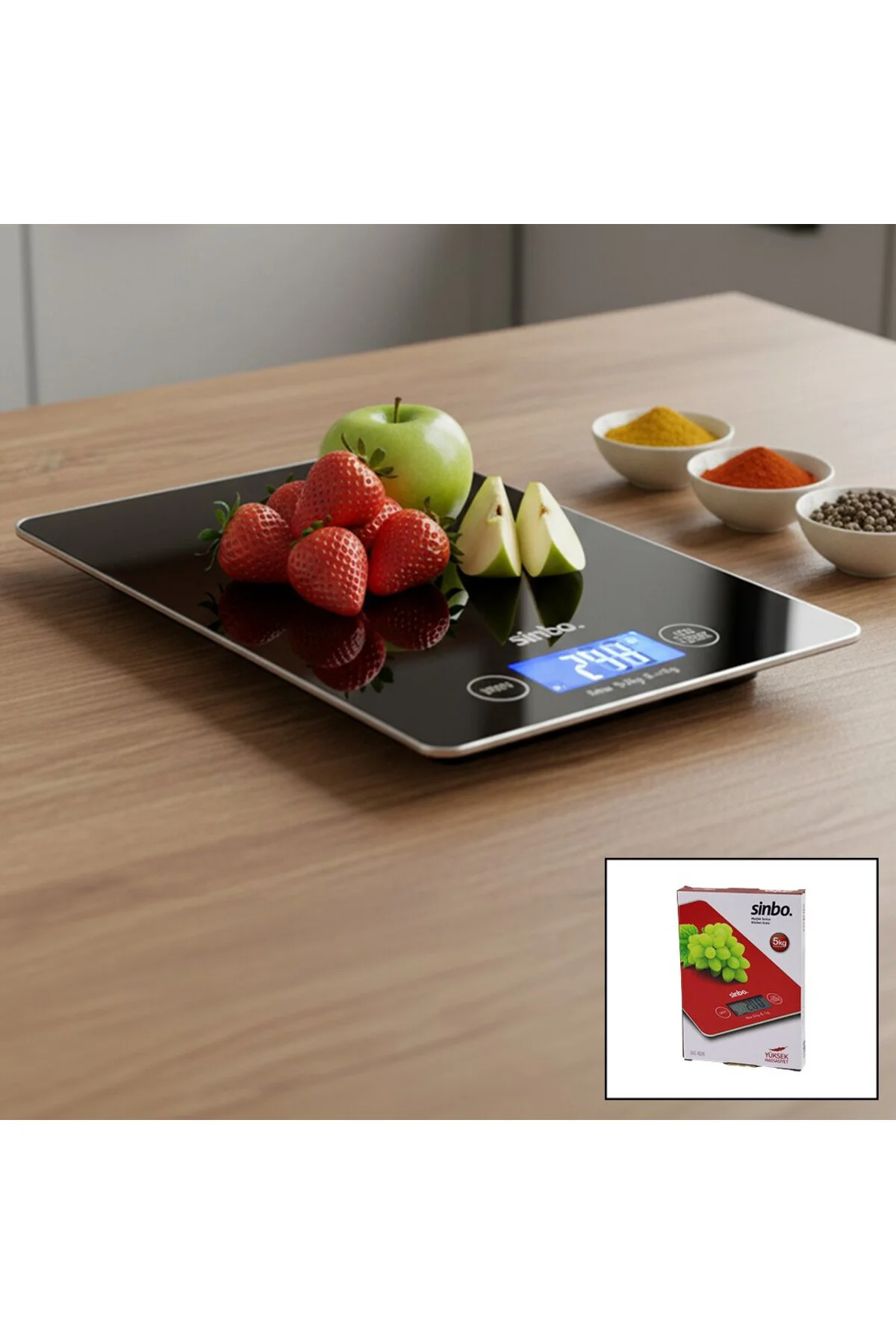 CAM MUTFAK TARTISI TERAZİ LCD EKRAN 5KG/1GR PİLLİ=CR2032 GR/OZ/ML