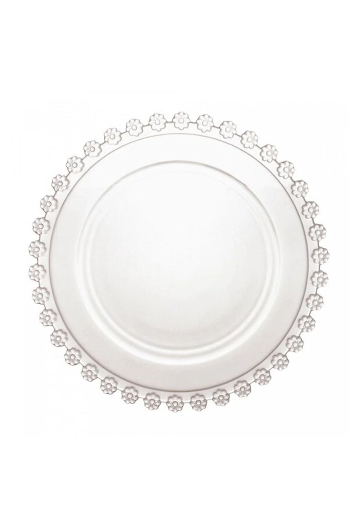 Cam Papatya Pasta Tabağı 20 Cm 6 Lı
