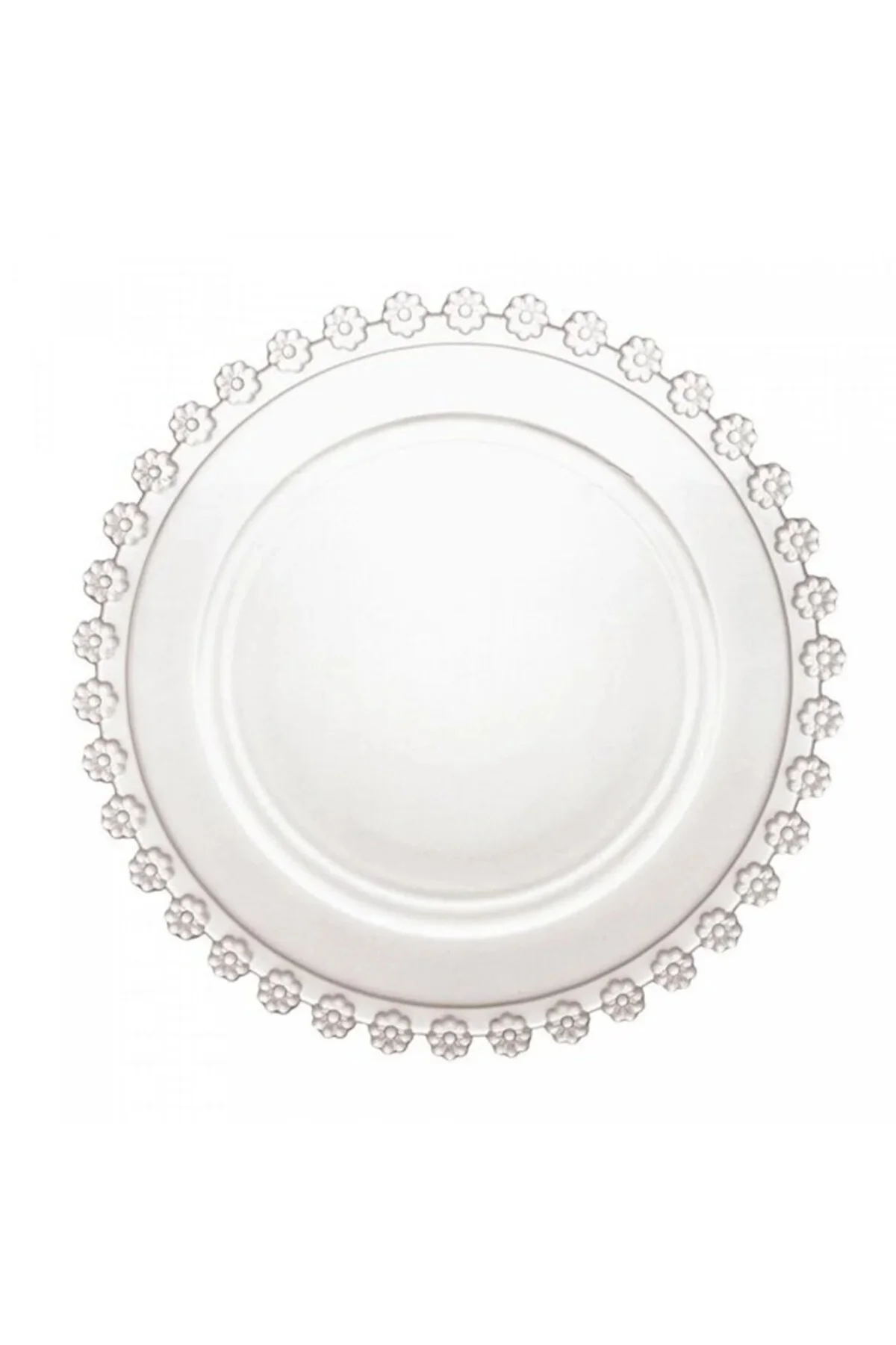 Cam Papatya Pasta Tabağı 20 Cm 6 Lı