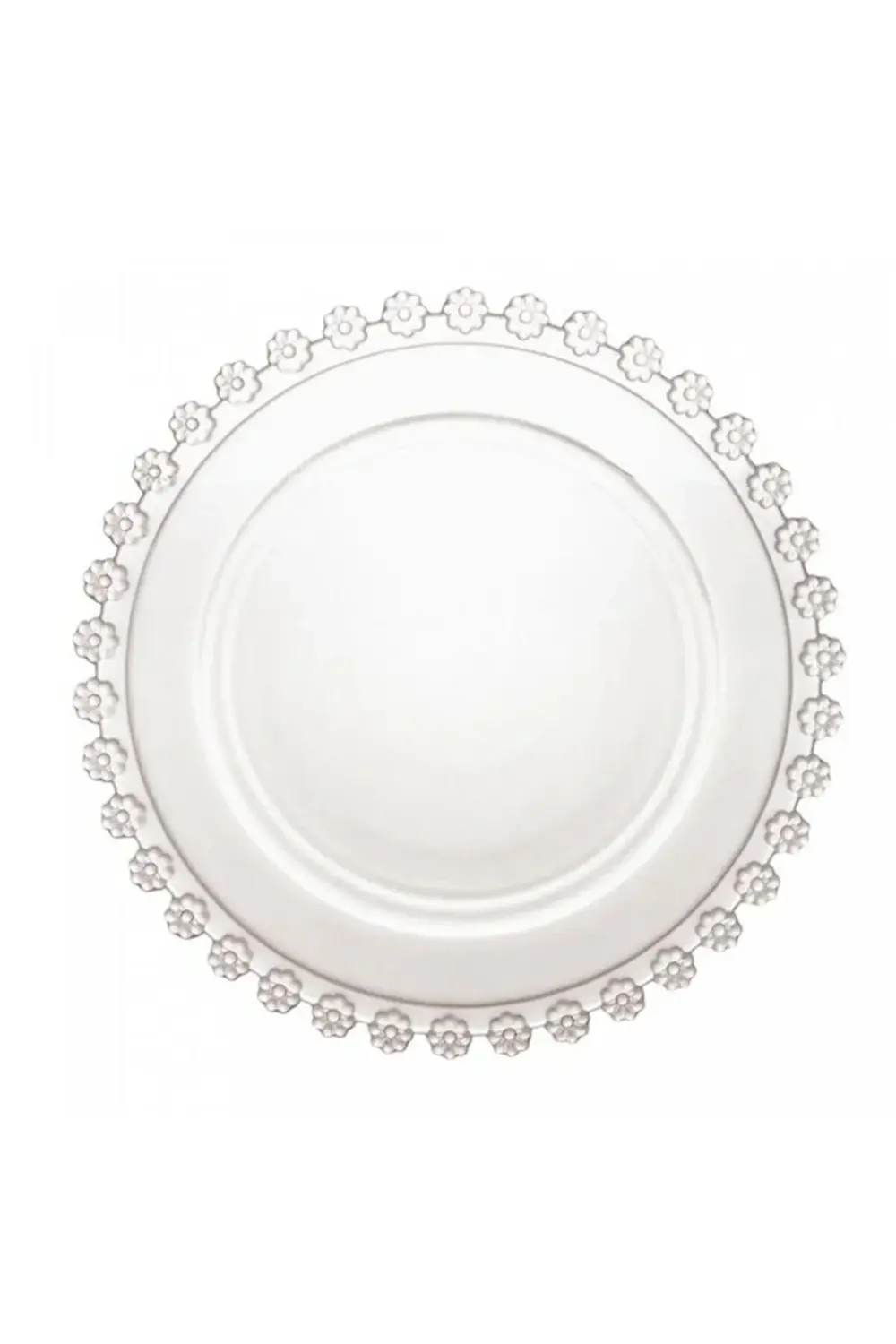 Cam Papatya Pasta Tabağı 20 Cm 6 Lı