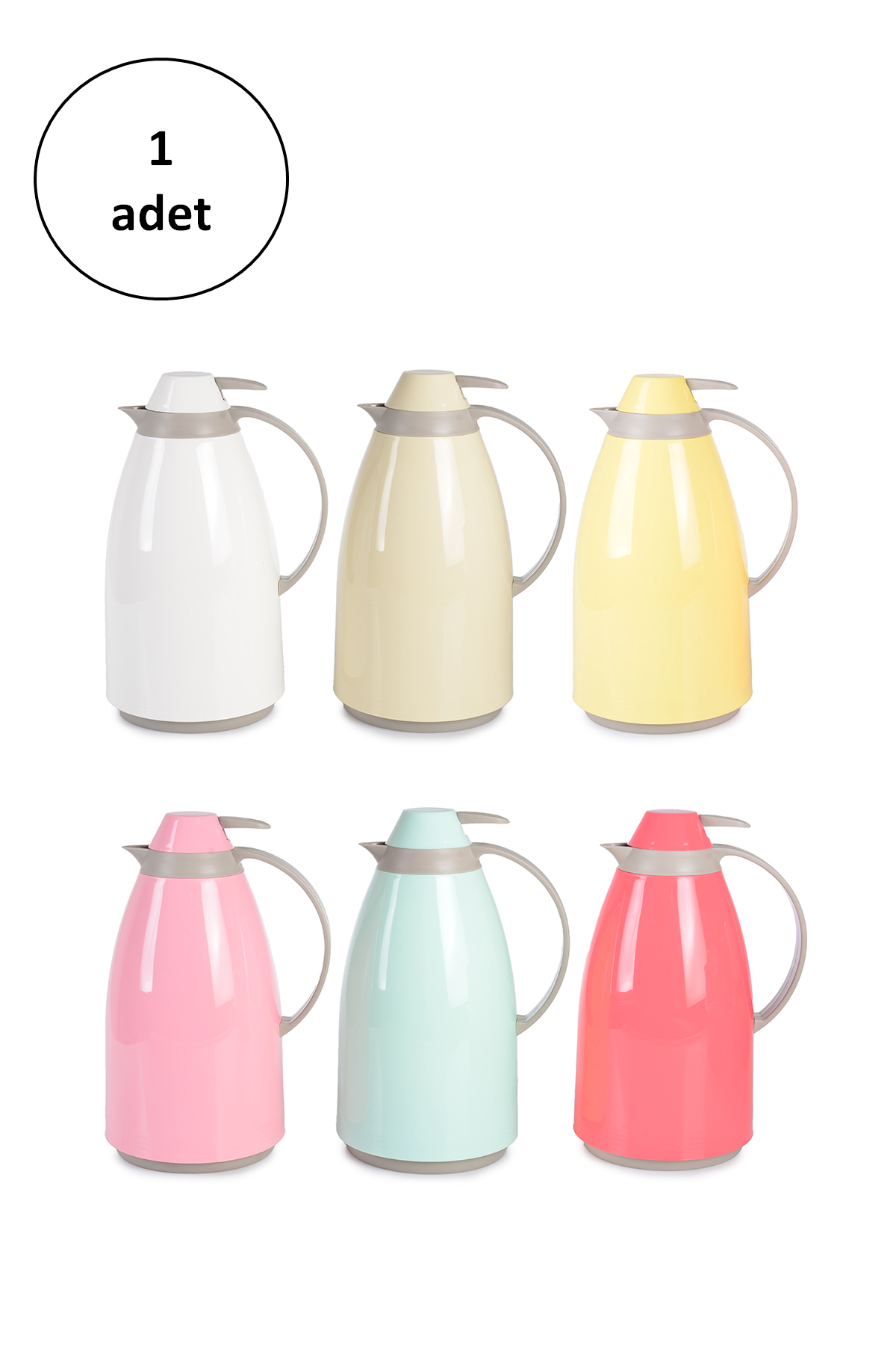 Just Cheap Store Cam Pastel Karişik Renkli 1 Lt Termos 1 Adet-Crm6001