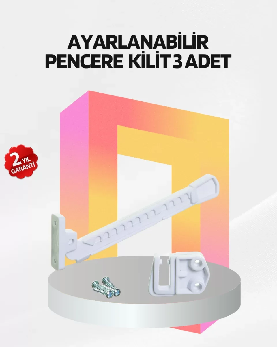 Cam Pencere Güvenlik Kilidi Açılma Sınırlayıcı Aparat 3 Adet - Lisinya