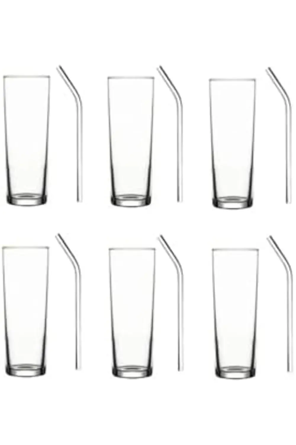 Cam Pipetli Votka Limonata Bardağı Meşrubat Bardak Seti 12 Parça