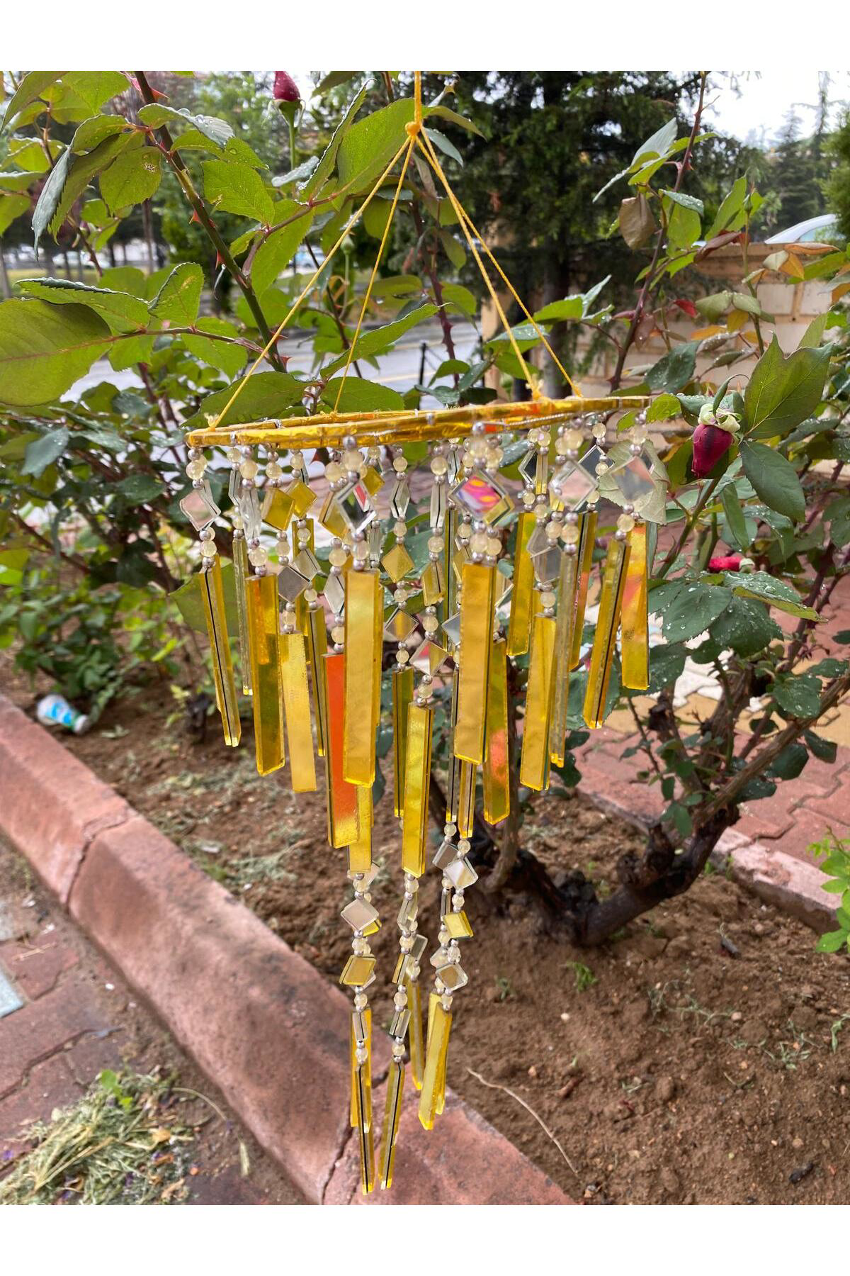 Elif Aksesuar Cam Rüzgar Gülü Dekoratif Tavan Duvar Süsü