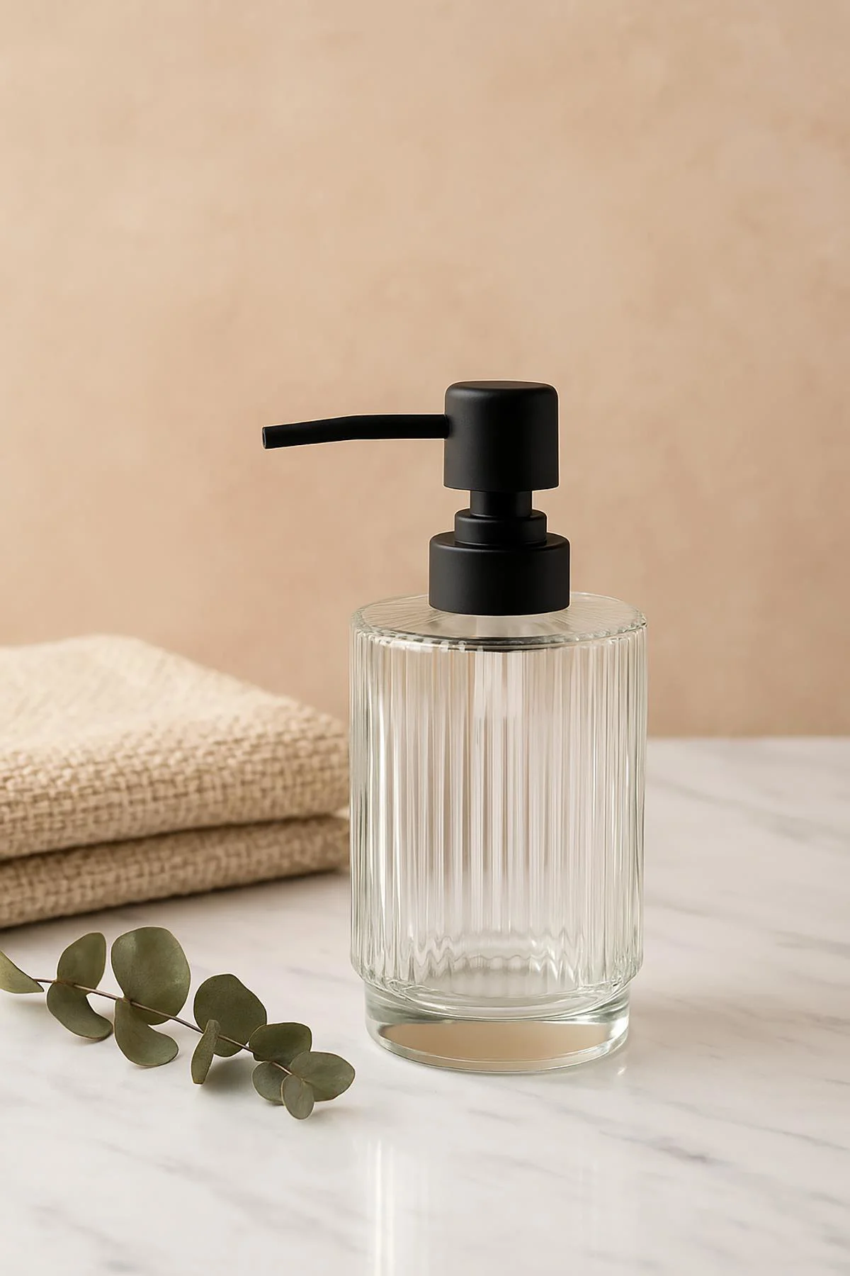 Cam Şeffaf Sıvı Sabunluk 200 ml Banyo Lavabo