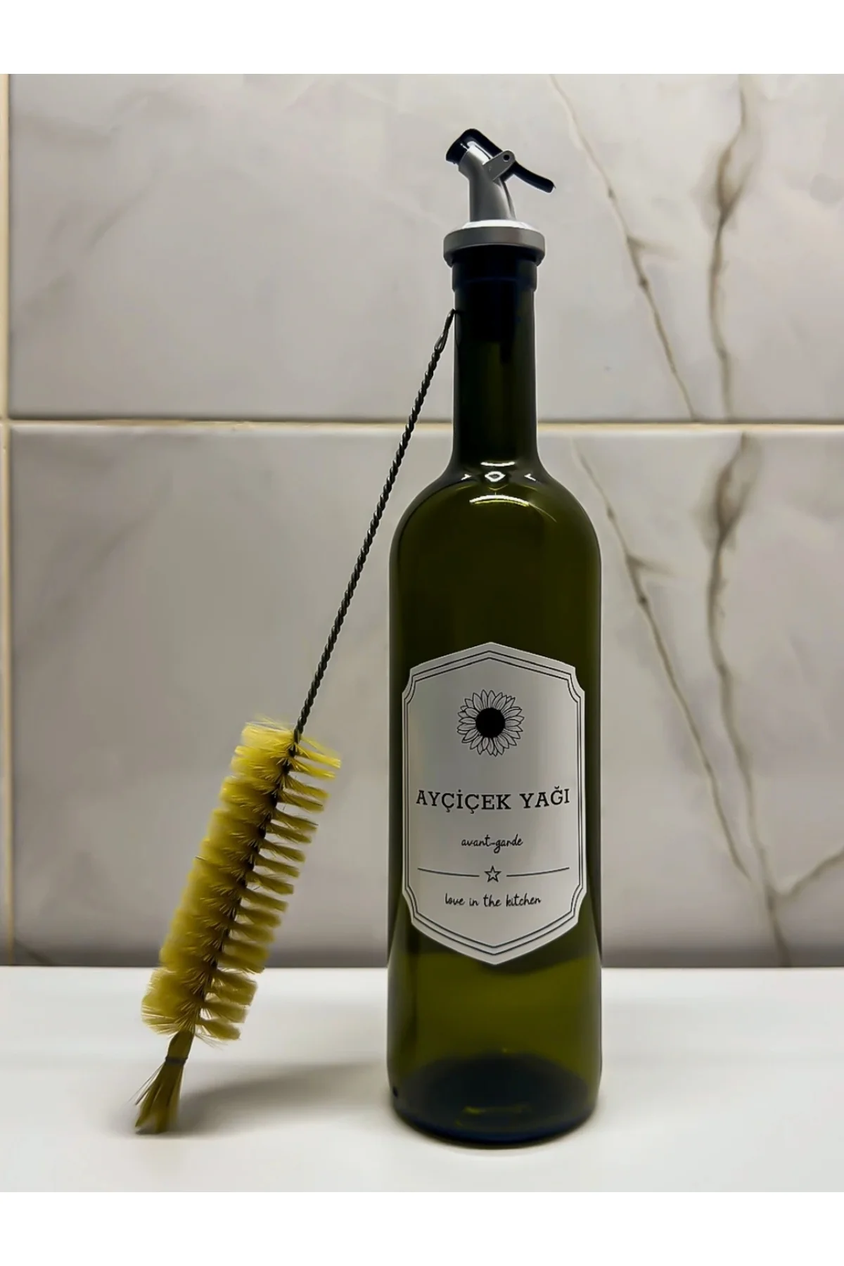 Cam Şişe Yağdanlık (yeşil) 750 ml tekli