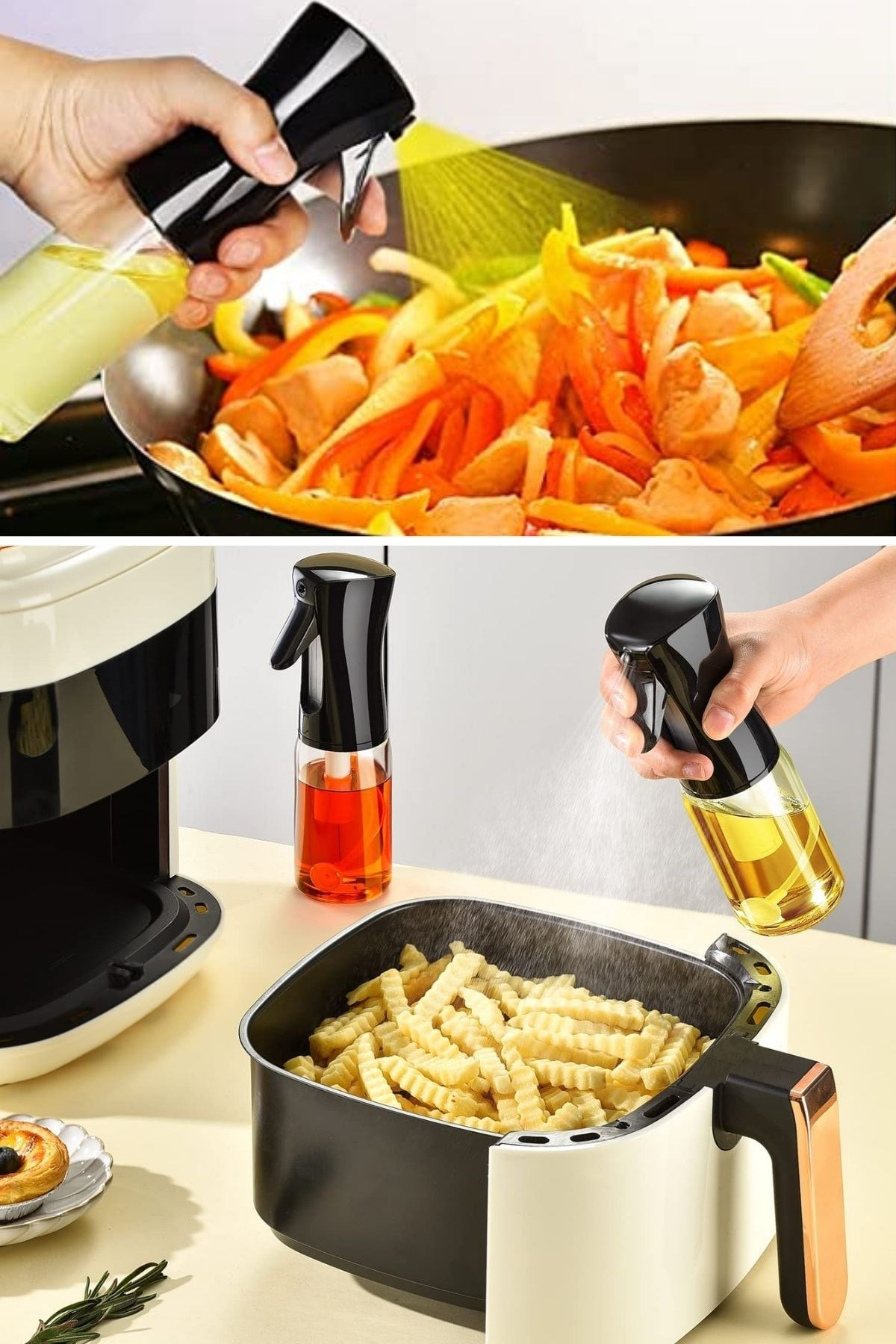 Cam Sprey Airfryer Yağdanlık | Zeytinyağı Sirke Yağ Püskürtücü | 