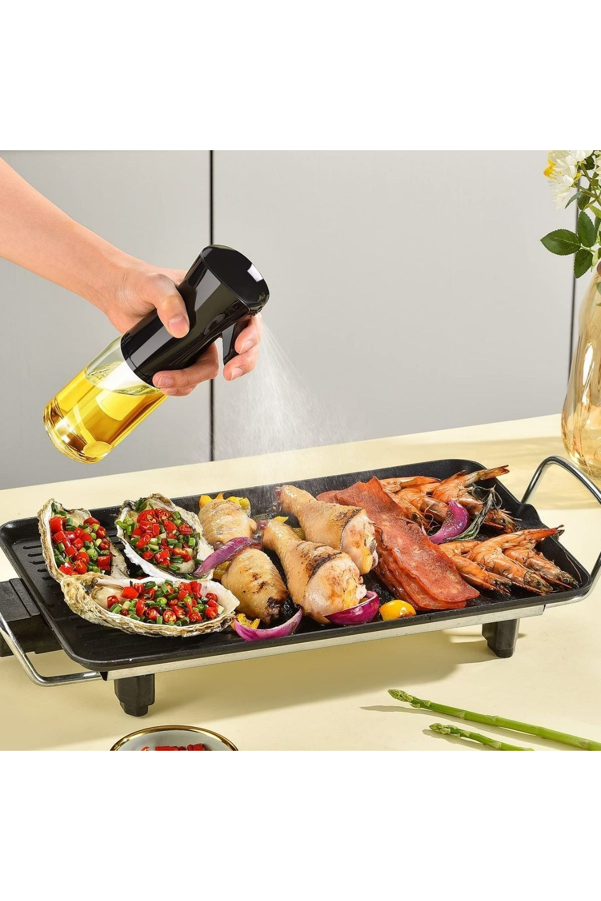 Cam Sprey Airfryer Yağdanlık | Zeytinyağı Sirke Yağ Püskürtücü | 