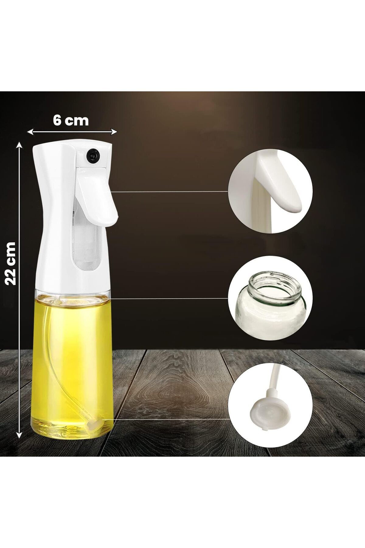 Cam Sprey Şişe Yağdanlık Airfryer Püskürtmeli Yağlık Fısfıs Püskü
