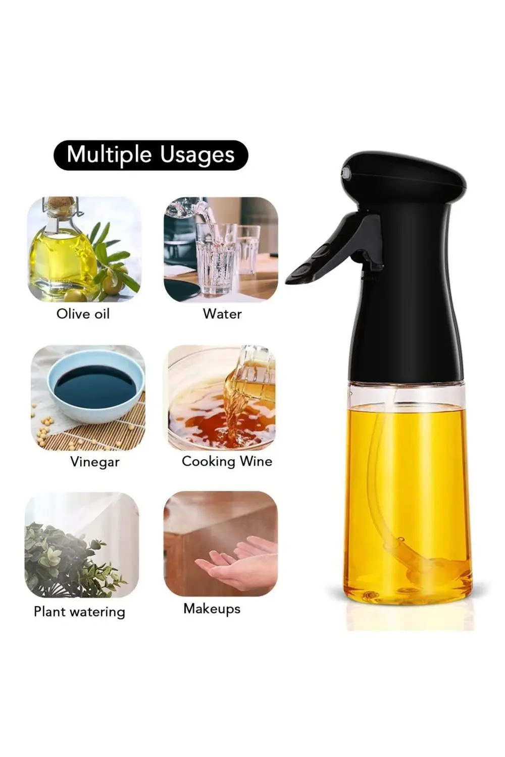 Cam Sprey Şişe Yağdanlık Airfryer Püskürtmeli Yağlık Fısfıs Püskü