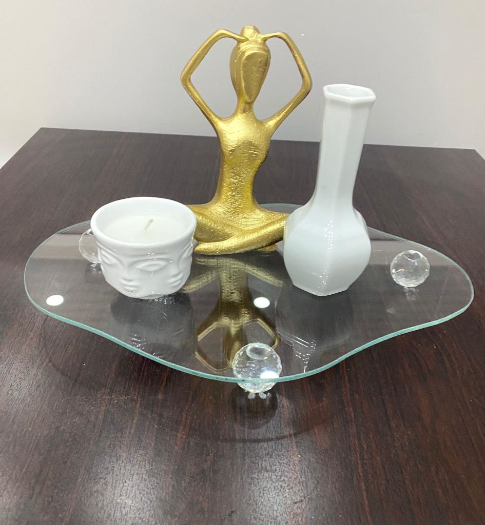 Mirsa Global Cam Sunumluk Sephpa Üstü Pasta Tabağı Kahve Sunumu