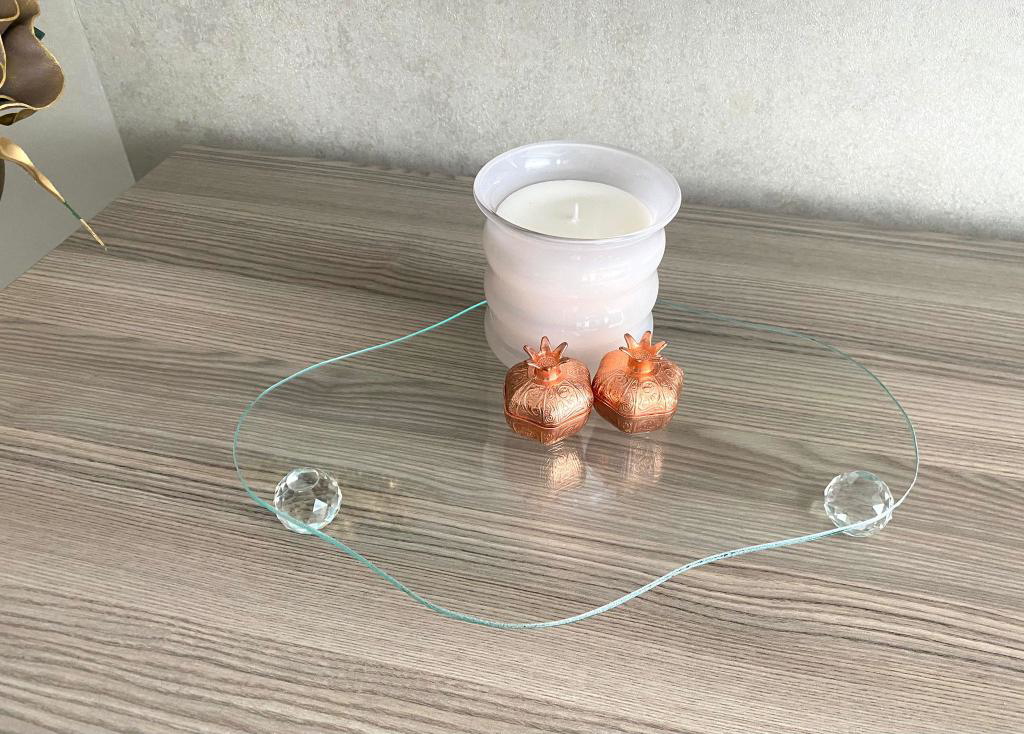 Mirsa Global Cam Sunumluk Sephpa Üstü Pasta Tabağı Kahve Sunumu