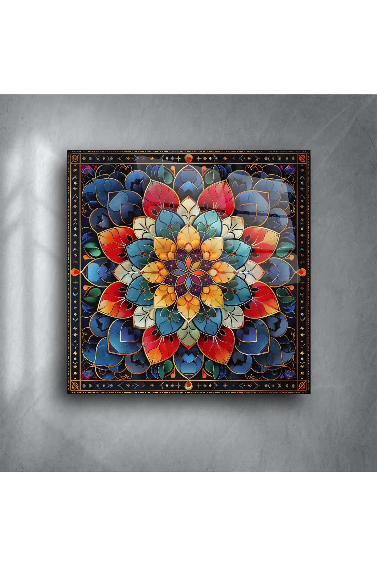 Cam Tablo Mandala Desenli Cam Tablo Mandala Desenli