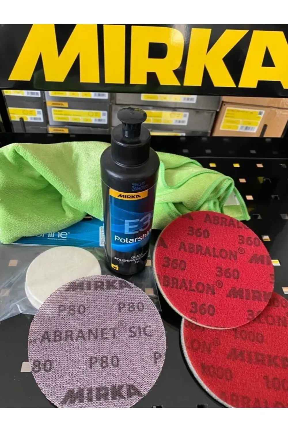 Cam Temizlik Seti Araç Pasta Seti 6'lı Set ( E3 Cam Pasta)