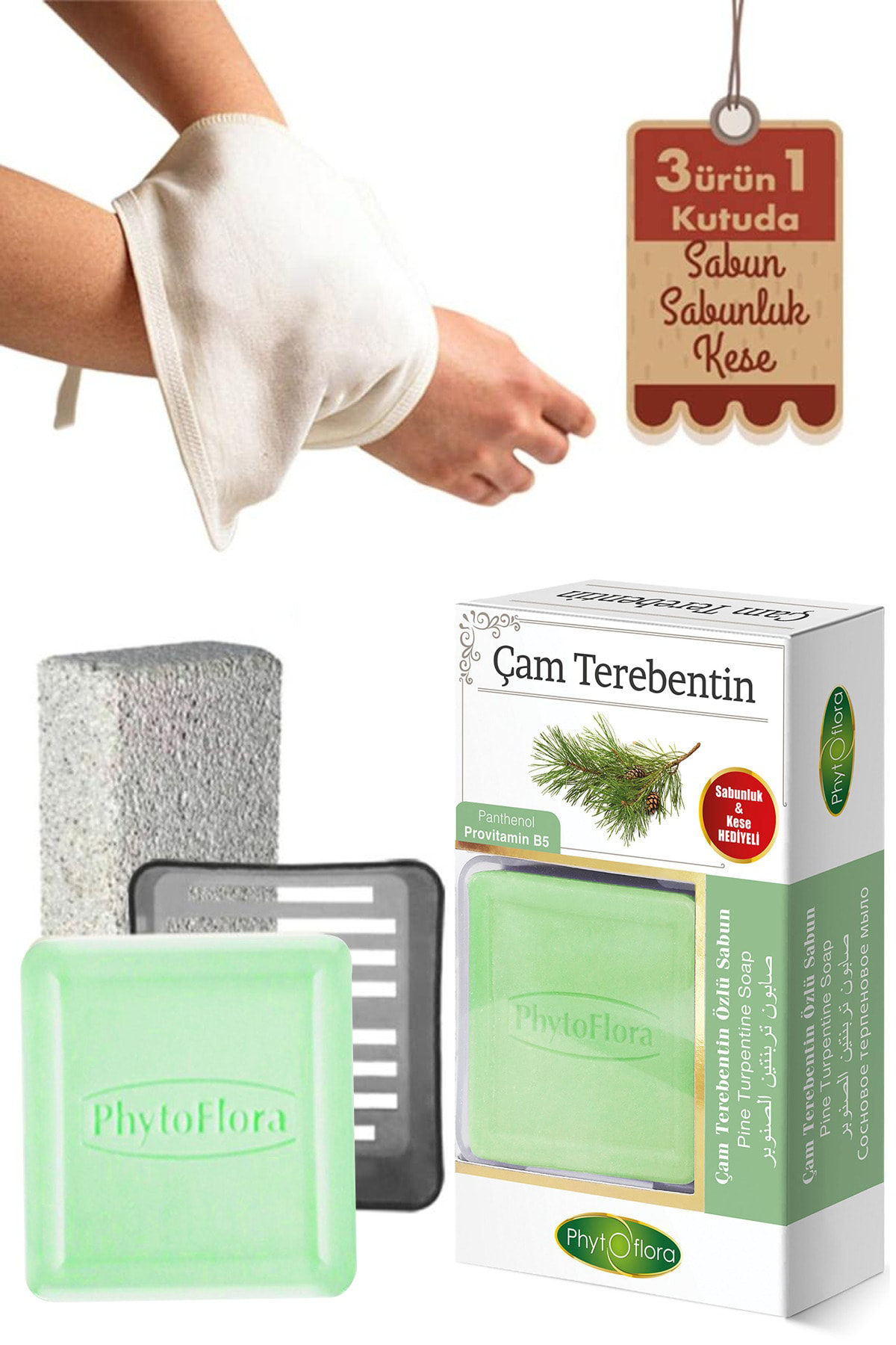 Çam Terebentin Sabunu Ve Banyo Kesesi, Katı Sabunluk