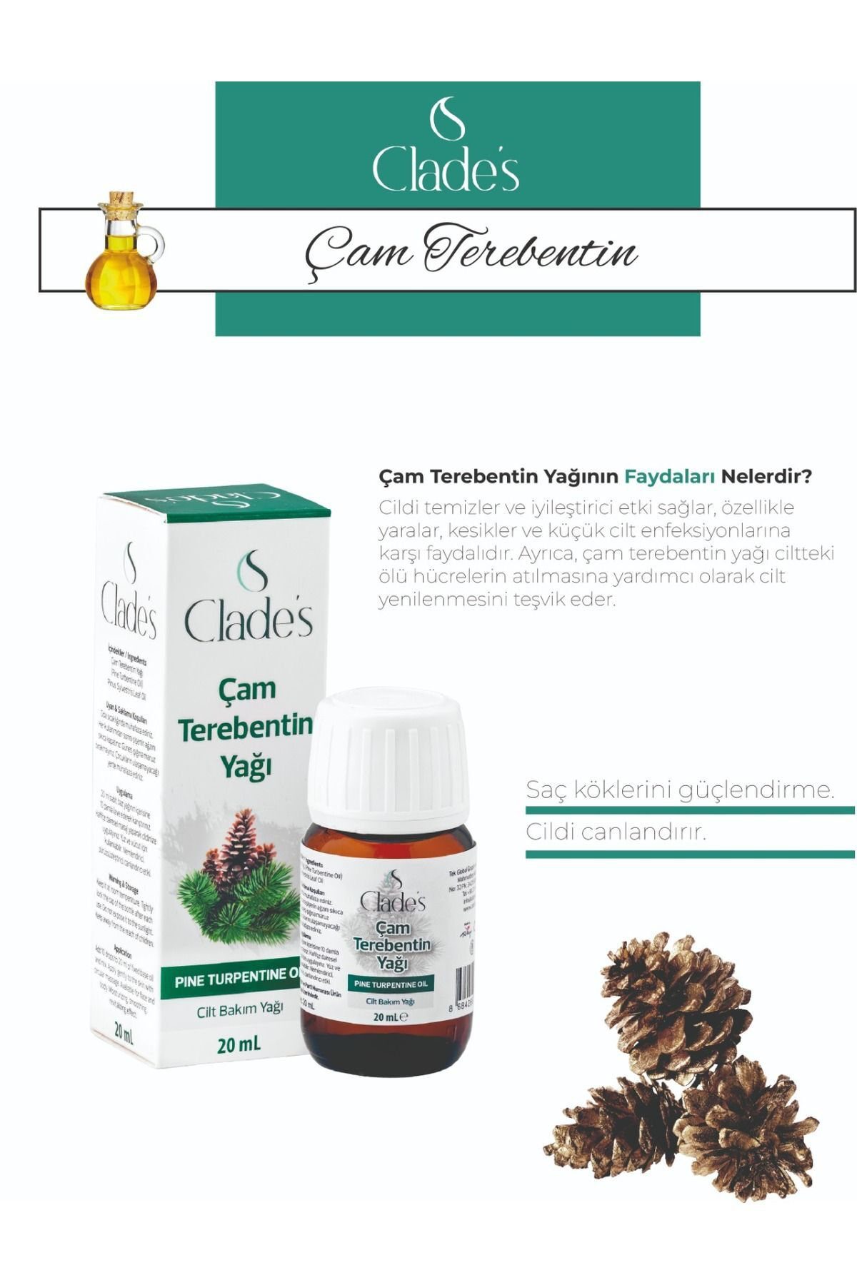 Çam Terebentin Yağı 20 ml - Cilt Bakım Yağı Pine Turpentine Oil