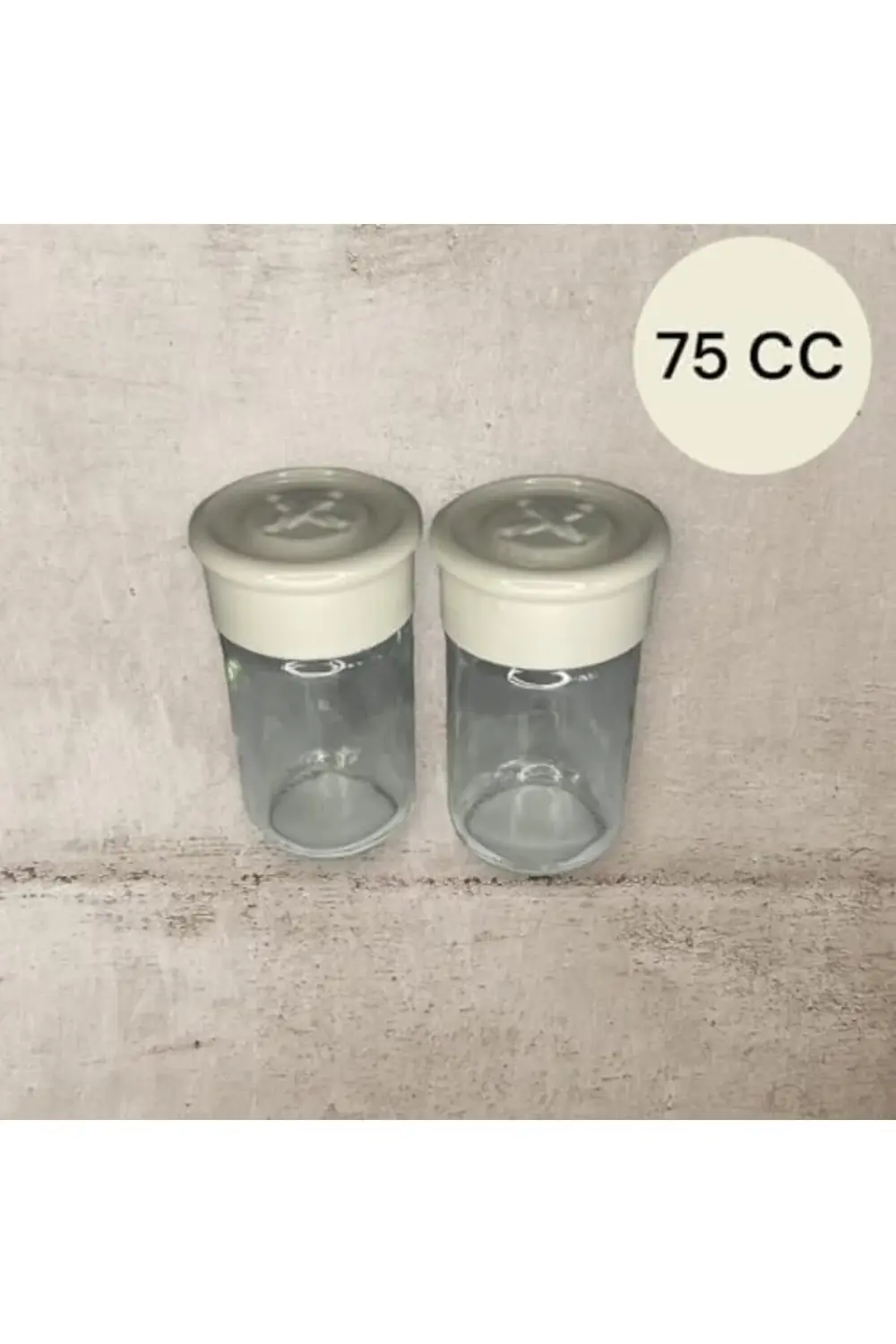 Cam Tuzluk 2 Adet Plastik Kapaklı (Kutuludur)- 75 CC 1178227