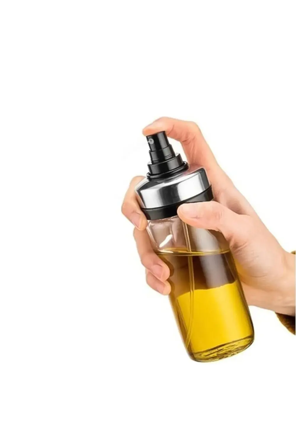 Cam Yağ Spreyi Yağ Püskürtücü Lüx Metal Sprey Yağlık Şişe