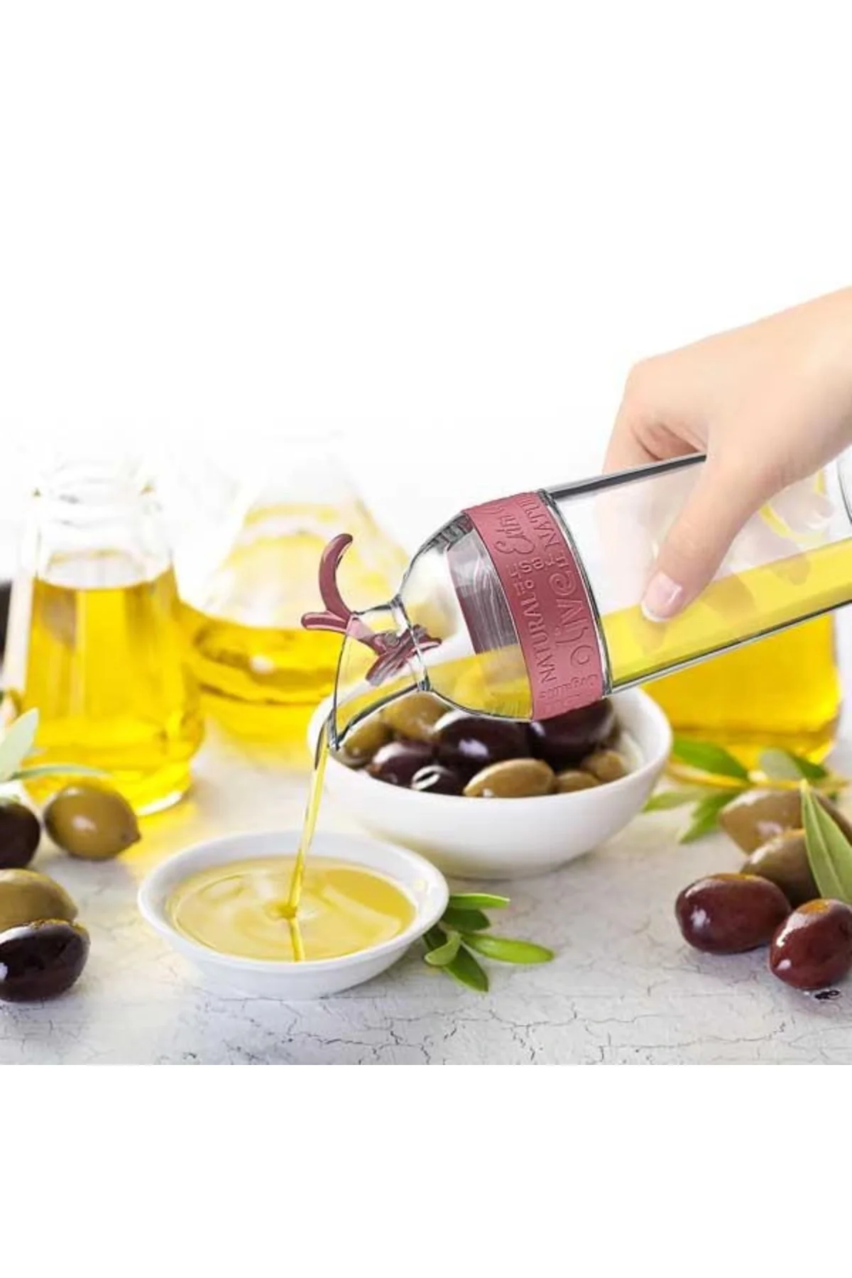 Cam Yağdanlık Fresh Ölçülü Yağ Şişesi Yağdanlık - Görsel 2
