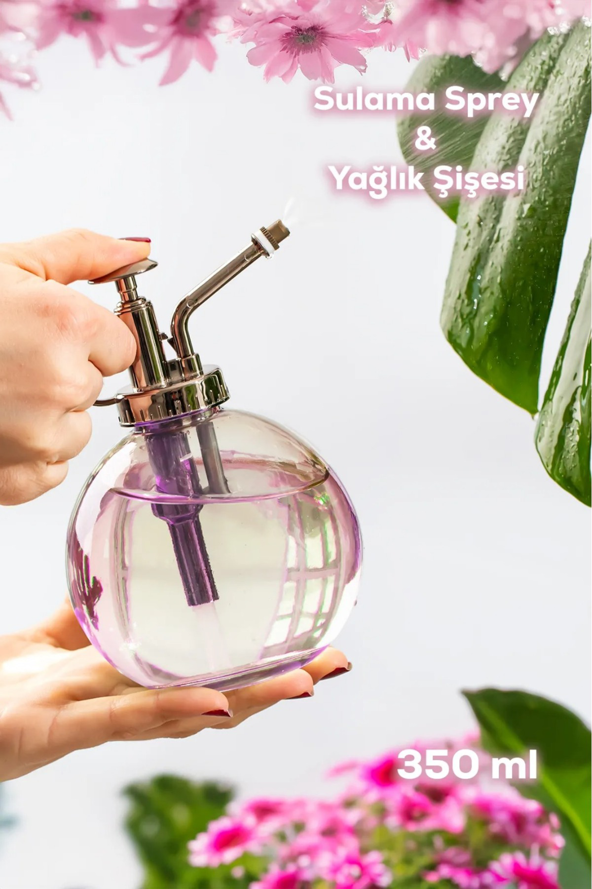 Elif Aksesuar Cam Yağlik Yağdanlik Ve Sulama Spreyi Koku Spreyi Şişesi 350Ml