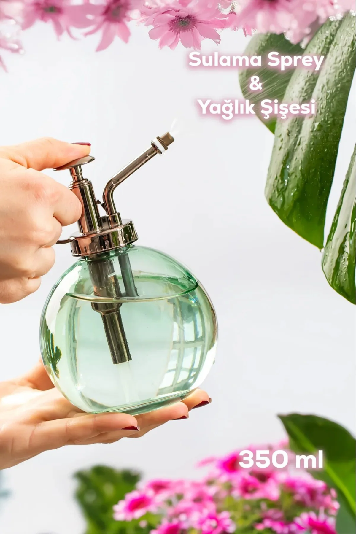 Cam Yağlık Yağdanlık ve Sulama Spreyi Koku Spreyi Şişesi 350ml