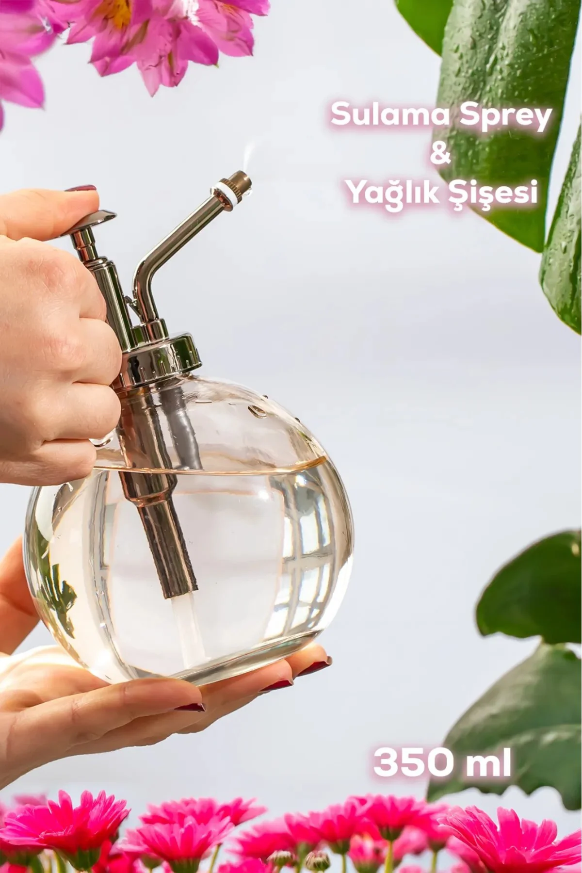 Cam Yağlık Yağdanlık ve Sulama Spreyi Koku Spreyi Şişesi 350ml