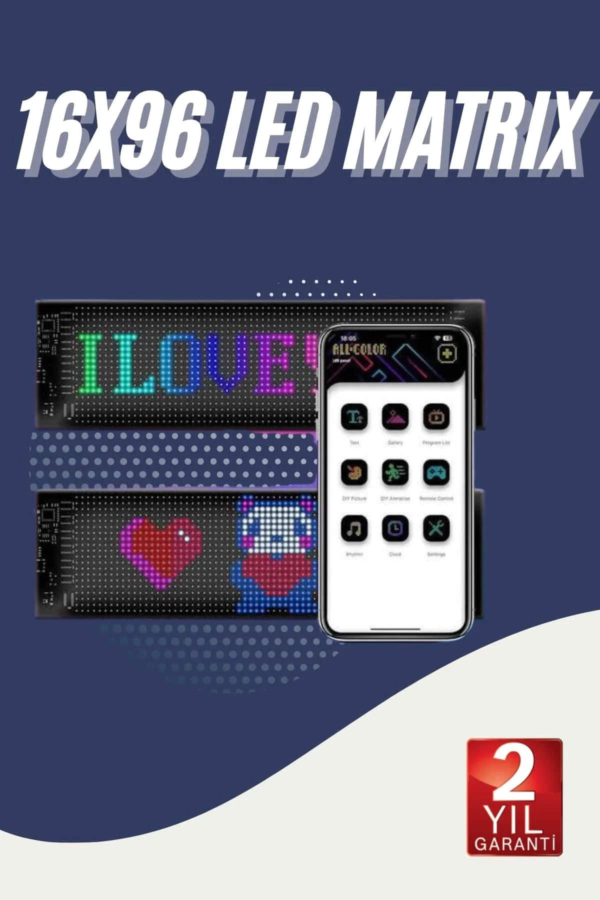 Cama Yapışan En Büyük Boy 16X96 Telefon Kontrollü Led Ekran Digital Araba Yazısı Fiyatı, Yorumları ve Özellikleri