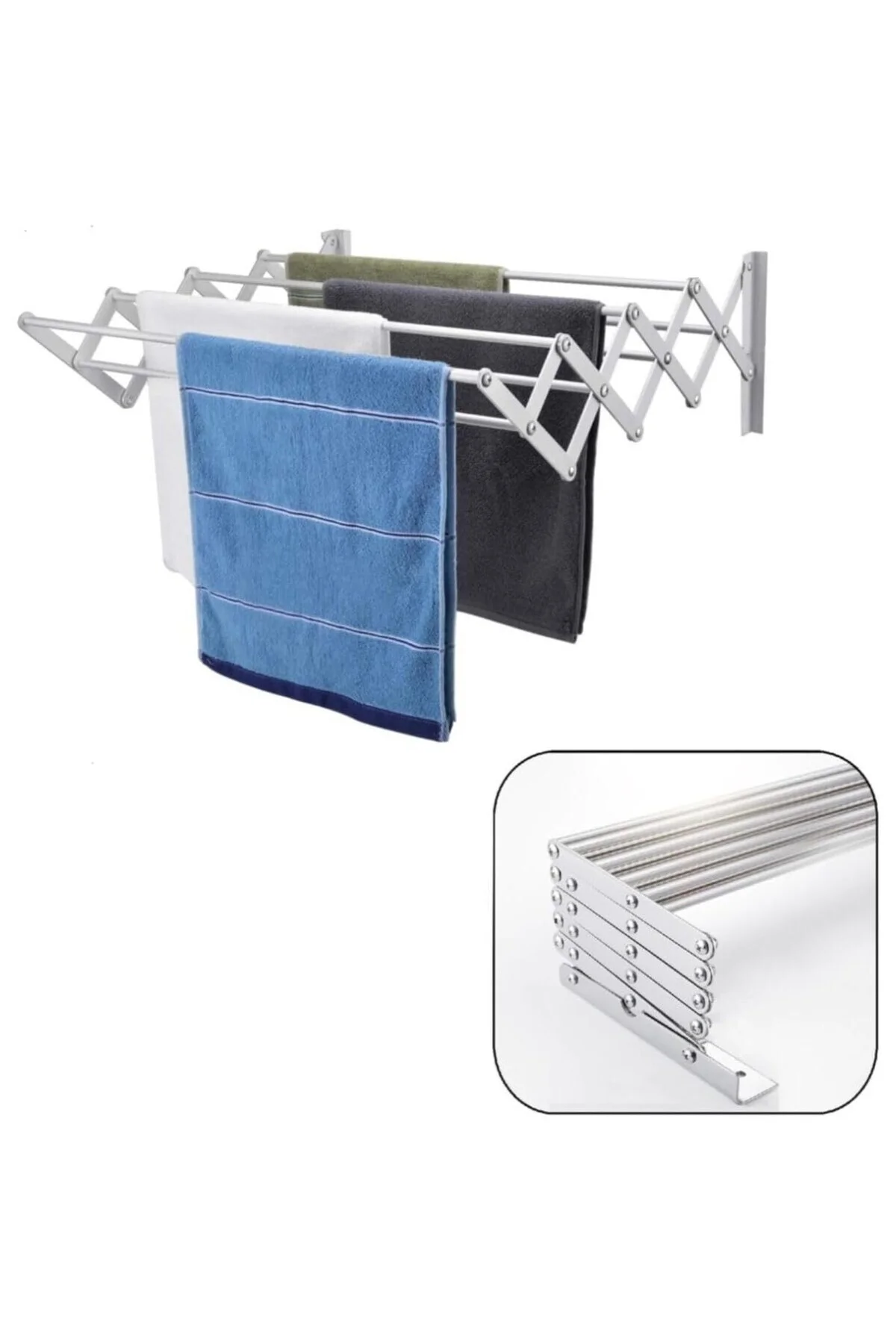 Çamaşır Balkon Kurutma Askısı Akordiyon Elbise Kurutmalık 85cm-9 