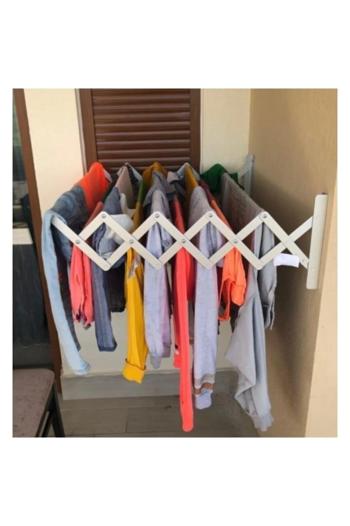 Çamaşır Balkon Kurutma Askısı Akordiyon Elbise Kurutmalık 85cm-9 